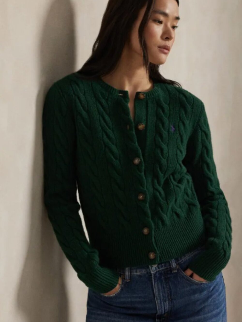 Polo Ralph Lauren Cable Knit Wool & Cashmere Cardigan – XS – Green - Picture 14 of 14